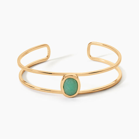 Bracelet Jonc Veina Plaqu&eacute; Or Jaune Aventurine - Bracelets joncs Femme | Histoire d&rsquo;Or
