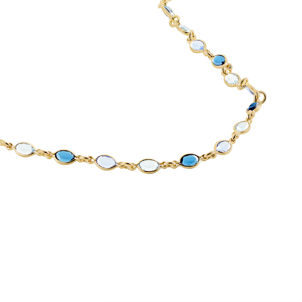 Collier Ilvaae Plaqué Or Pierre De Synthèse Bleue - Colliers Femme | Histoire d’Or