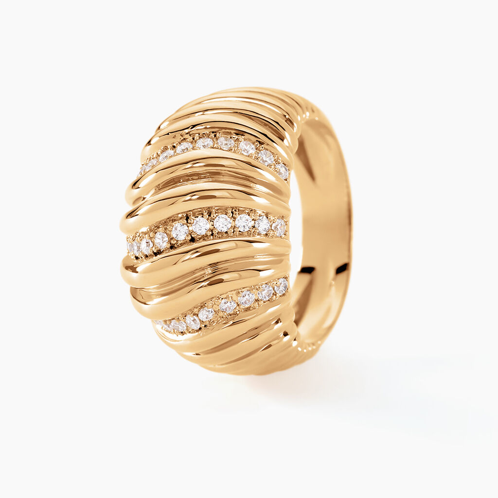 Bague Cihame Plaqué Or Doré Oxyde De Zirconium - Bagues avec pierre Femme | Histoire d’Or