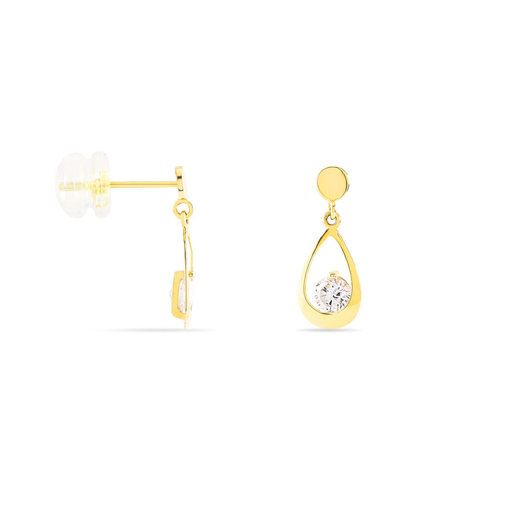 Boucles D'oreilles Pendantes Phaenna Or Jaune Oxyde De Zirconium - Boucles d'oreilles pendantes Femme | Histoire d’Or