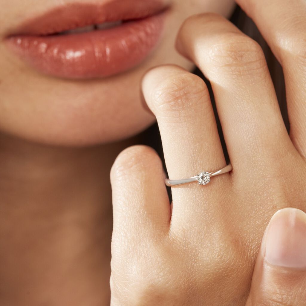 Bague Solitaire Aphrodite Or Blanc Diamant - Bagues solitaires Femme | Histoire d’Or