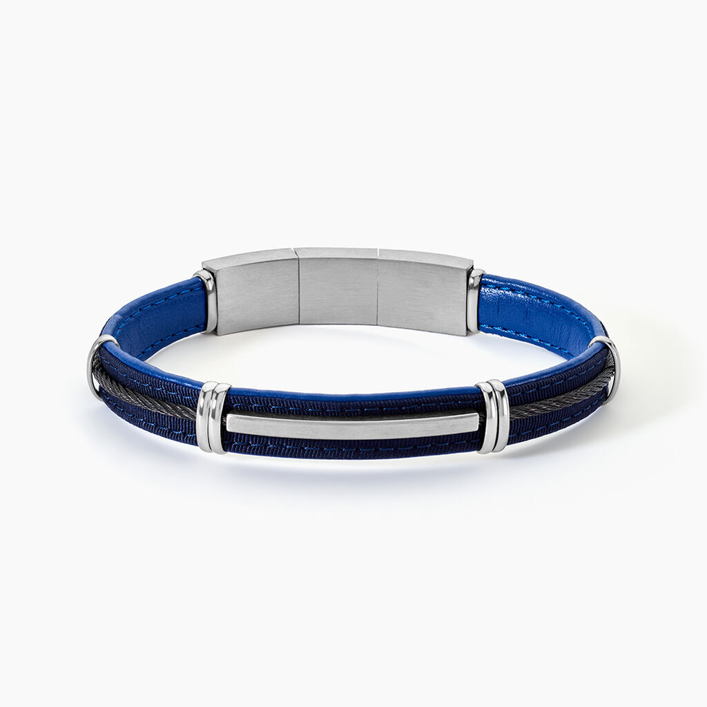 Bracelet Jourdan Otto Cuir Bleu - Bracelets Homme | Histoire d&rsquo;Or