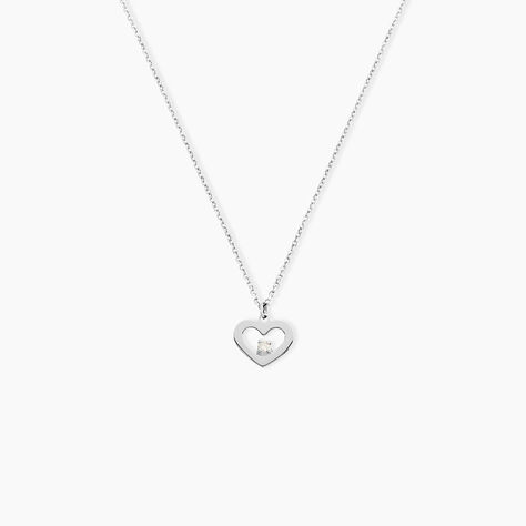 Collier Sweet Heart Or Blanc Diamant - F&ecirc;te des m&egrave;res Femme | Histoire d&rsquo;Or