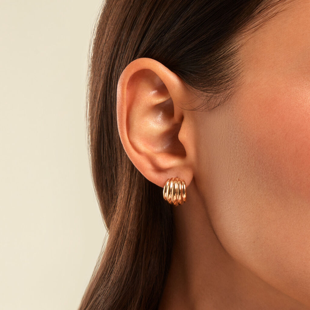Cr&eacute;oles Mouna Plaqu&eacute; Or Jaune - Boucles d'oreilles cr&eacute;oles Femme | Histoire d&rsquo;Or