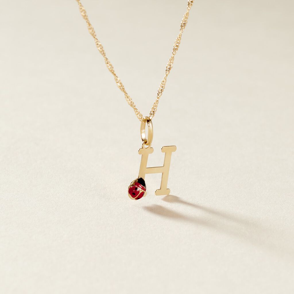 Pendentif Helidie Coccinelle Lettre Or Jaune - Pendentifs Enfant | Histoire d’Or