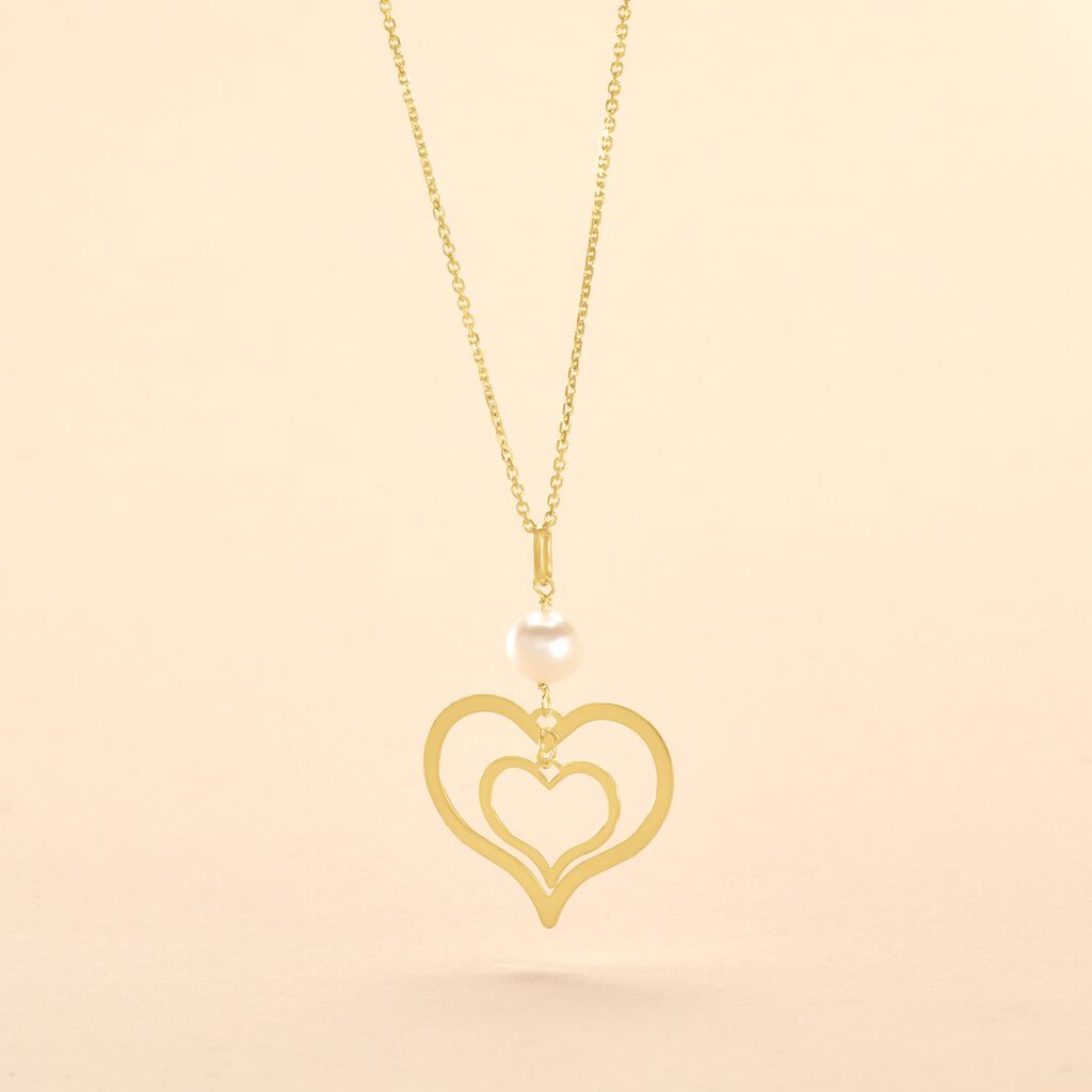 Collier Double Ajoure Or Jaune Perle De Culture - Colliers Femme | Histoire d&rsquo;Or