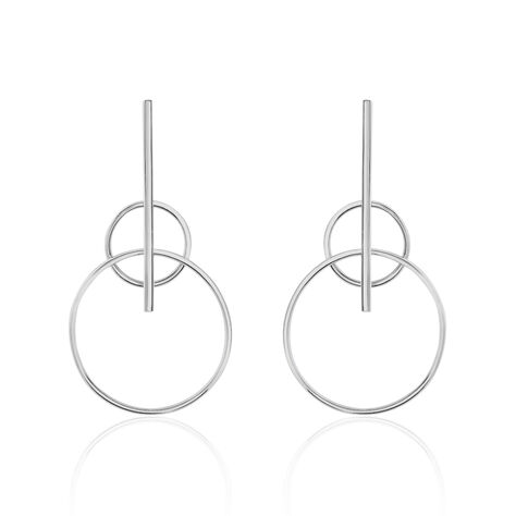 Boucles D'oreilles Pendantes Enissa Argent Blanc - Boucles d'oreilles fantaisie Femme | Histoire d’Or