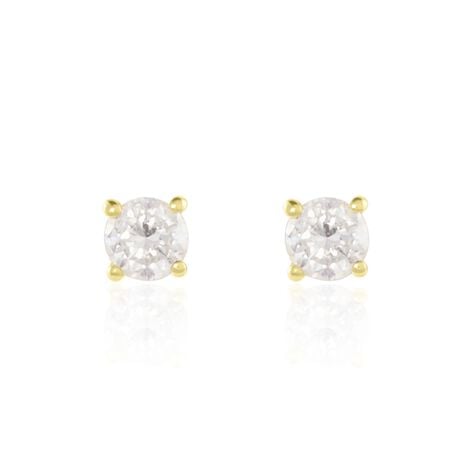 Boucles D'oreilles Puces Or Jaune Victoria Diamants - Clous d'oreilles Femme | Histoire d&rsquo;Or