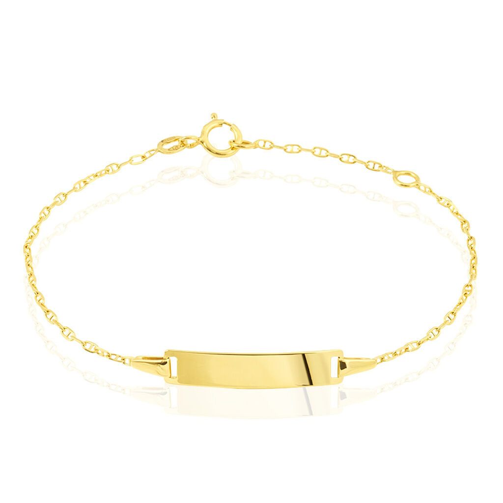 Bracelet Identité Esta Maille Forçat Or Jaune - Bracelets Communion Enfant | Histoire d’Or