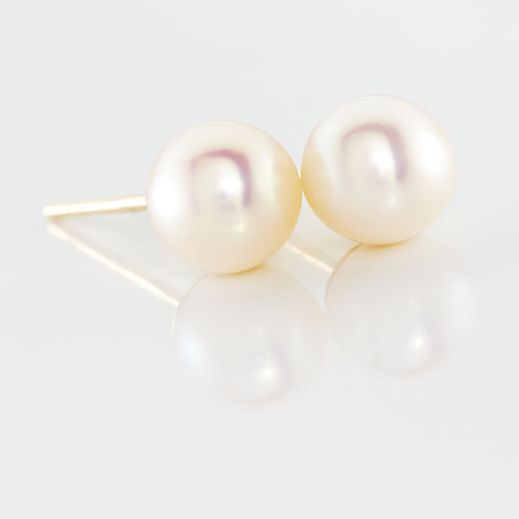 Boucles D'oreilles Puces Suki Or Jaune Perle De Culture - Clous d'oreilles Femme | Histoire d’Or