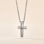 Collier Ruya Acier Blanc Oxyde De Zirconium - Colliers fantaisie Homme | Histoire d&rsquo;Or