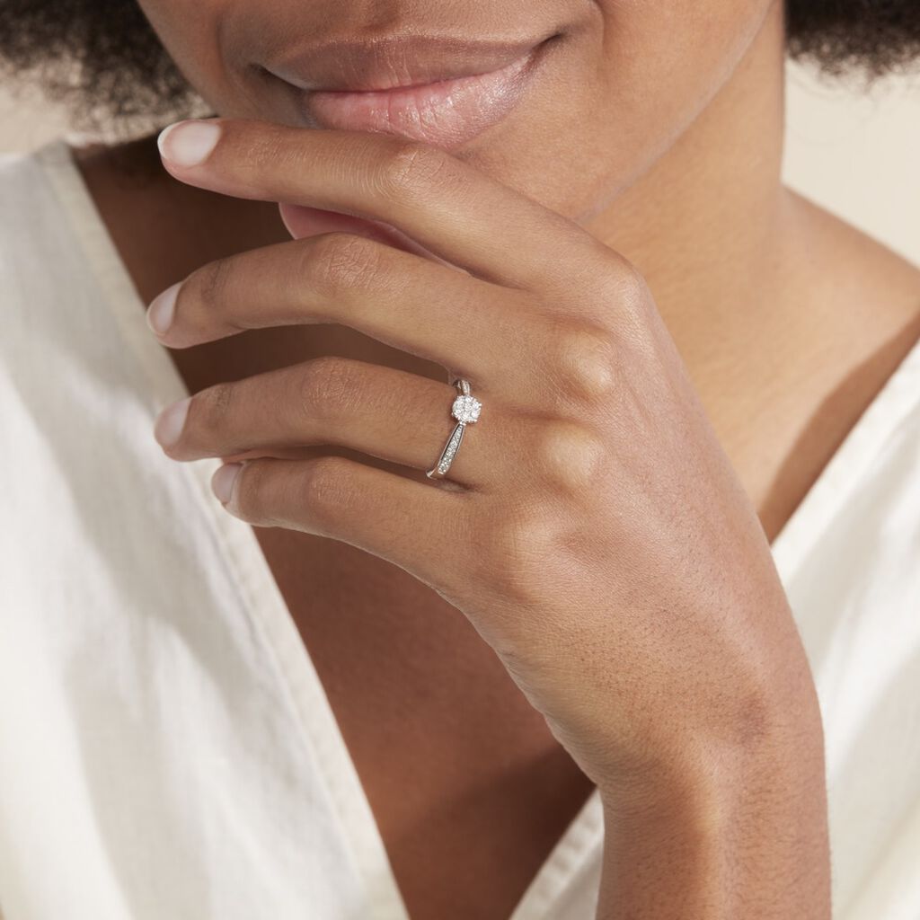 Bague Celia Or Blanc Diamant - Bagues avec pierre Femme | Histoire d’Or