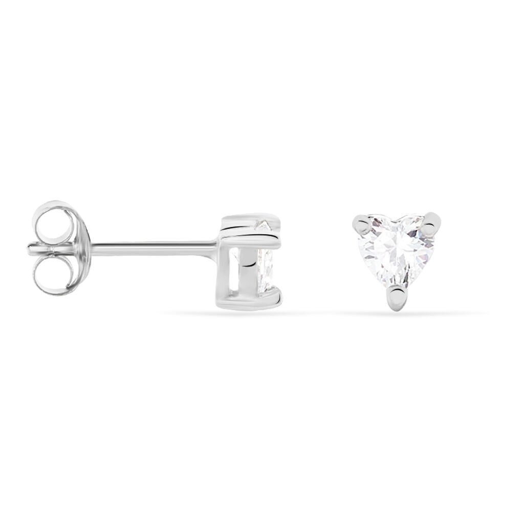 Boucles D'oreilles Puces Breana Argent Blanc Oxyde De Zirconium - Boucles d'oreilles fantaisie Femme | Histoire d’Or