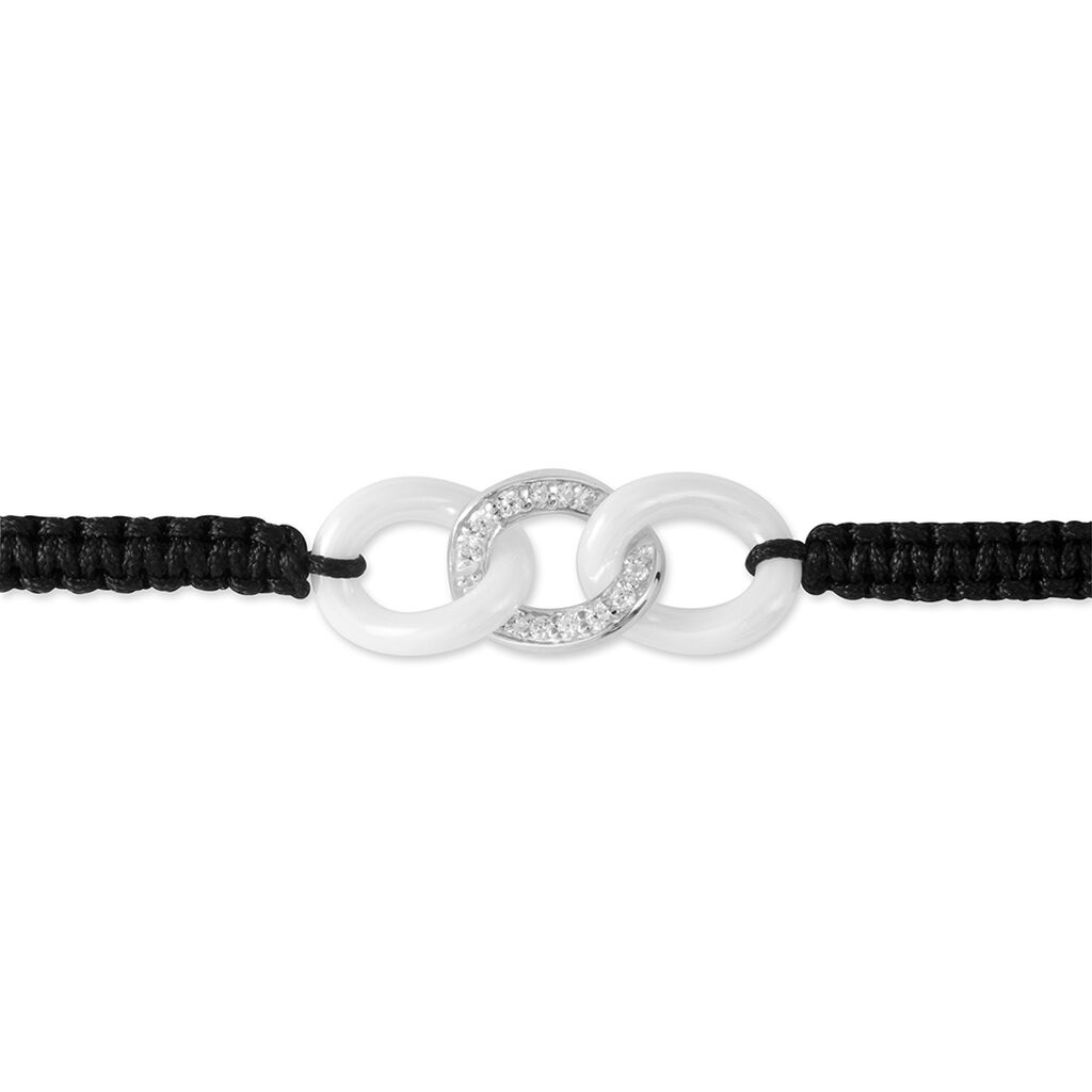Bracelet Link Argent Blanc Oxyde De Zirconium Et Céramique - Bracelets cordon Femme | Histoire d’Or