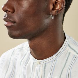 Créole Unitaire Ian Argent Blanc - Boucles d'oreilles créoles Homme | Histoire d’Or