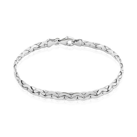 Bracelet Ivy Maille Haricot Or Blanc - Bracelets chaîne Femme | Histoire d’Or