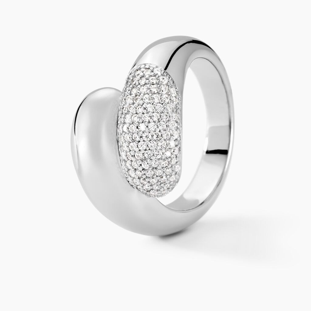 Bague Josyne Argent Blanc Oxyde De Zirconium - Bagues avec pierre Femme | Histoire d’Or