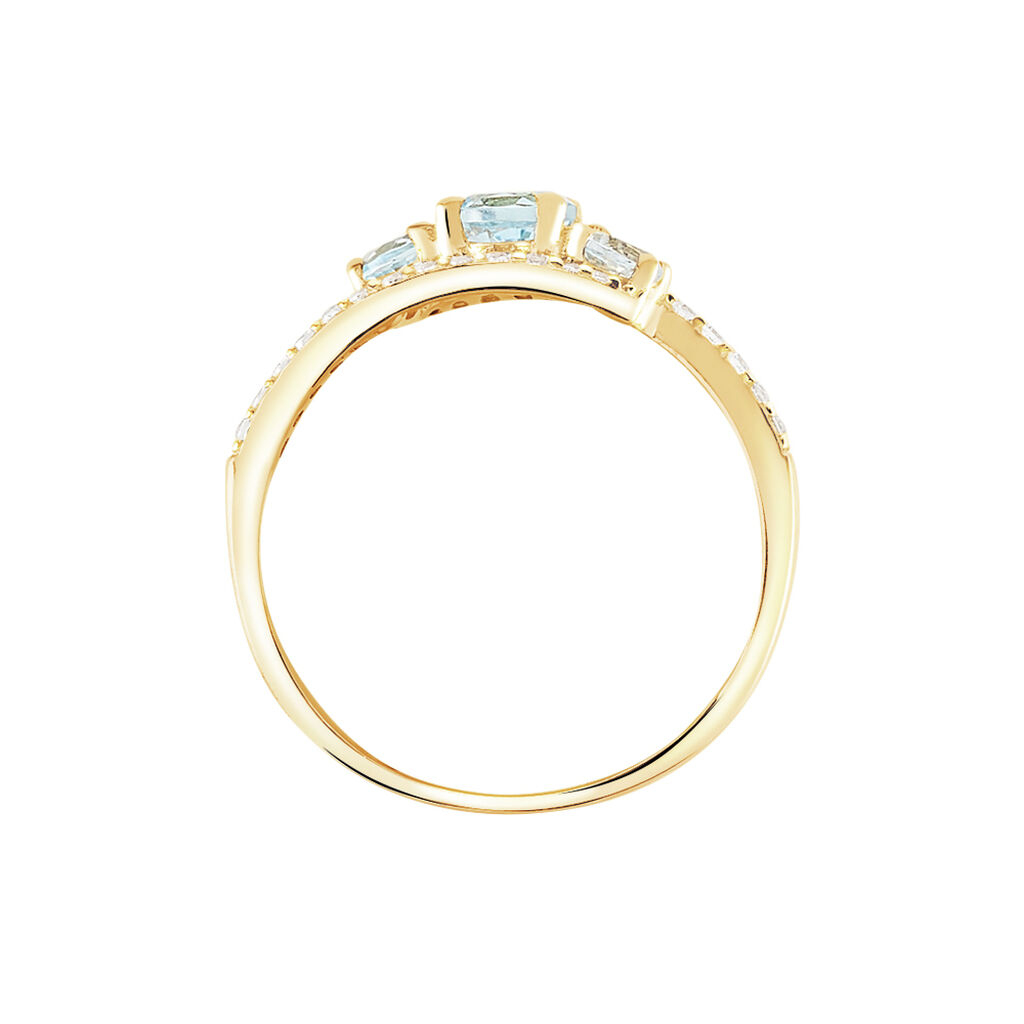 Bague Chloe Or Jaune Topaze Et Oxyde De Zirconium - Bagues solitaires Femme | Histoire d&rsquo;Or
