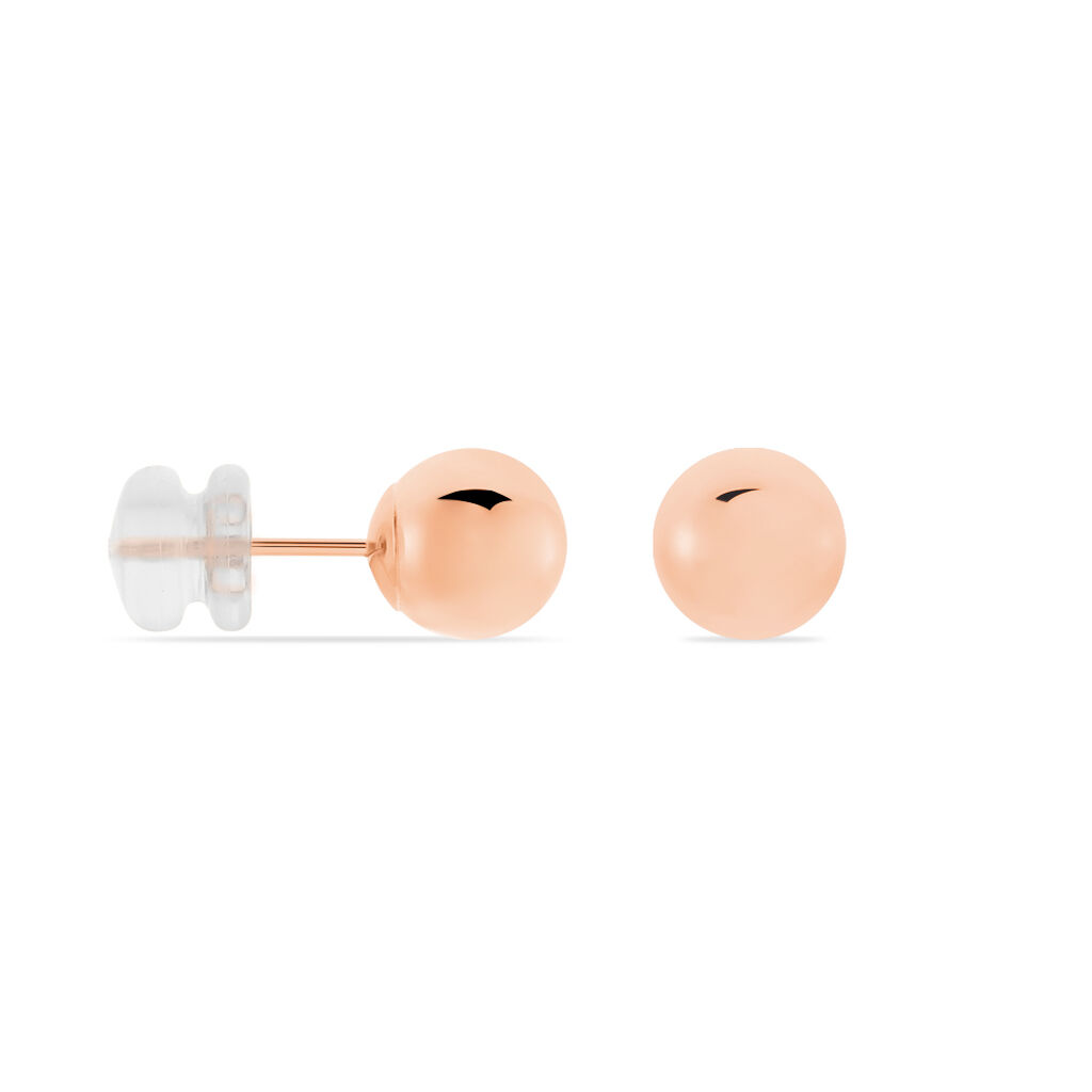 Boucles D'oreilles Puces Fidelia Boule Or Rose - Clous d'oreilles Femme | Histoire d’Or