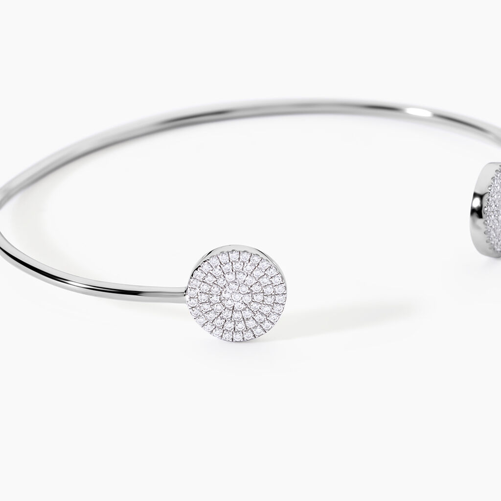 Bracelet Jonc Domitylle Argent Blanc Oxyde De Zirconium - Bracelets joncs Femme | Histoire d&rsquo;Or
