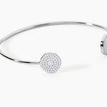 Bracelet Jonc Domitylle Argent Blanc Oxyde De Zirconium - Bracelets joncs Femme | Histoire d&rsquo;Or
