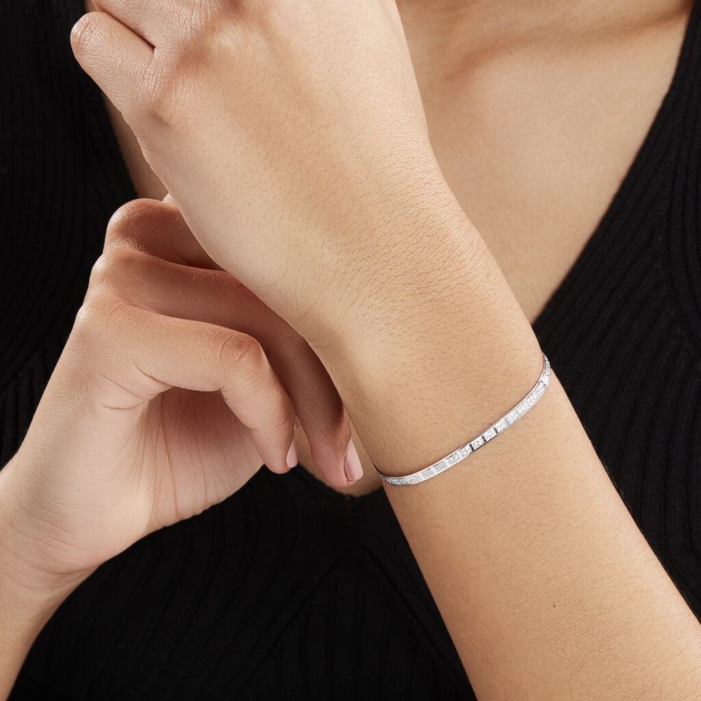 Bracelet Nuriaae Argent Blanc - Bracelets chaîne Femme | Histoire d’Or