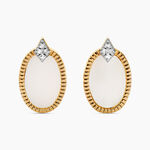 Boucles D'oreilles Puces Tahina Or Jaune Nacre Diamant - Clous d'oreilles Femme | Histoire d&rsquo;Or