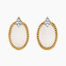 Boucles D'oreilles Puces Tahina Or Jaune Nacre Diamant - Clous d'oreilles Femme | Histoire d’Or