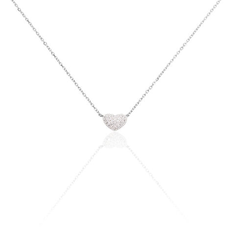 Collier Alois Argent Blanc Oxyde De Zirconium - Colliers Coeur Femme | Histoire d’Or