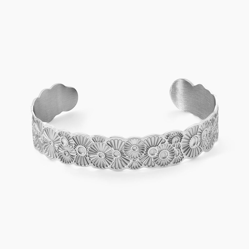 Bracelet Jonc Imagine Florette Acier Blanc - Bracelets joncs Femme | Histoire d&rsquo;Or