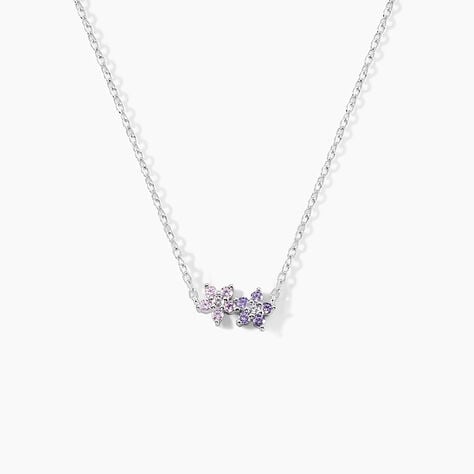 Collier Purple Bloom Argent Blanc Oxyde De Zirconium - Colliers fantaisie Femme | Histoire d’Or