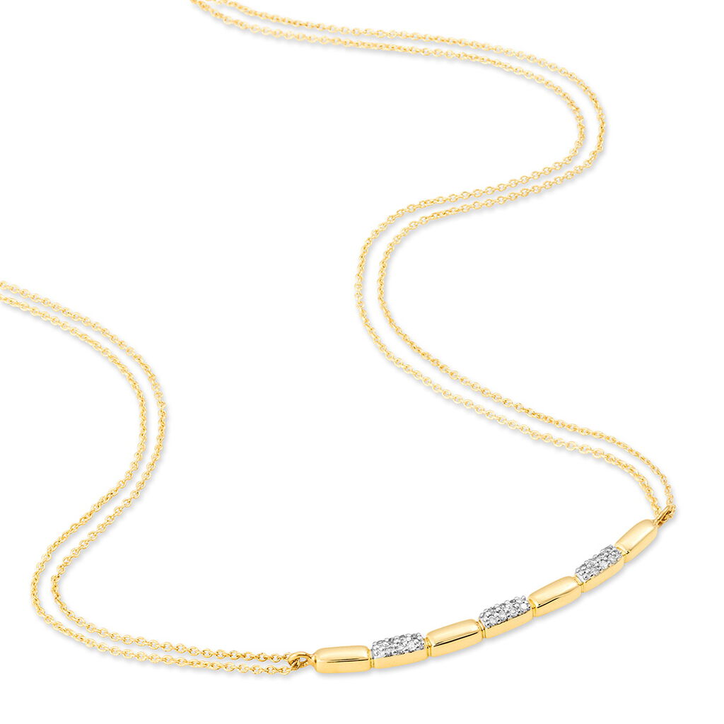 Collier Or Jaune Diamant - Colliers doubles et triples chaînes Femme | Histoire d’Or