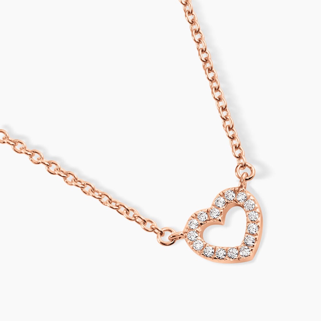 Collier Phanie Argent Rose Oxyde De Zirconium - F&ecirc;te des m&egrave;res Femme | Histoire d&rsquo;Or