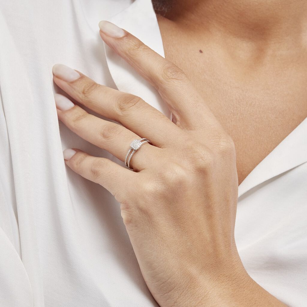 Bague Aude Or Blanc Diamant - Bagues avec pierre Femme | Histoire d’Or