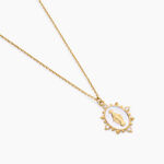 Pendentif Fedele Argent Dor&eacute; A L'Or 750/1000 Oxyde De Zirconium - Pendentifs Communion Femme | Histoire d&rsquo;Or