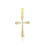 Pendentif Benny Croix Ciselee Or Bicolore - Pendentifs Communion Unisex | Histoire d&rsquo;Or