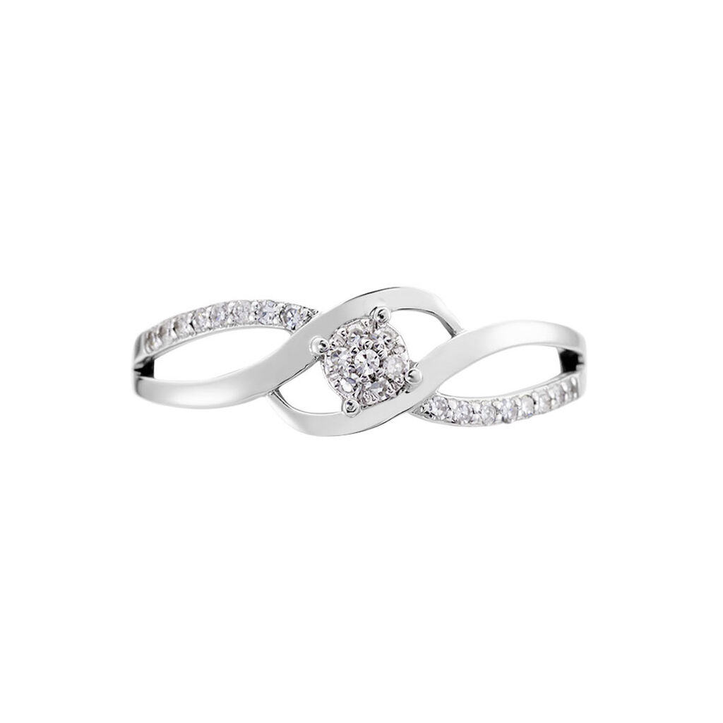 Bague Or Blanc Charlotta Diamant - Bagues avec pierre Femme | Histoire d’Or