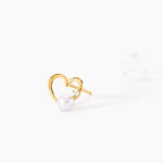 Boucles D'oreilles Puces Or Jaune Fergus Perle De Culture Oxyde - Clous d'oreilles Femme | Histoire d&rsquo;Or