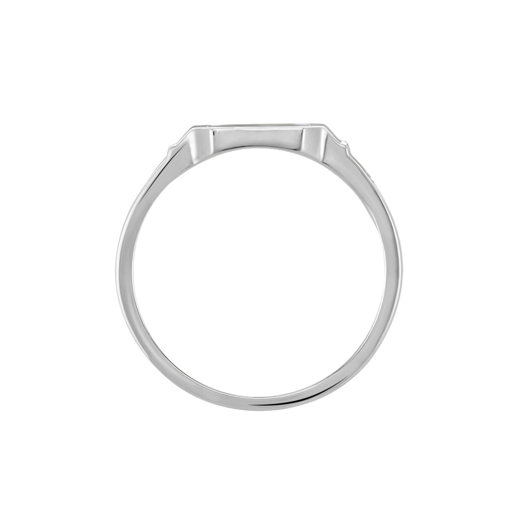 Chevalière Argent Blanc Djulian Email - Chevalières Homme | Histoire d’Or