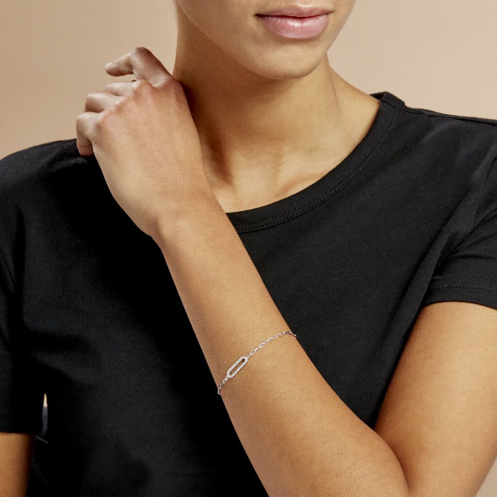 Bracelet Isabel Argent Blanc Oxyde De Zirconium - Bracelets Femme | Histoire d’Or