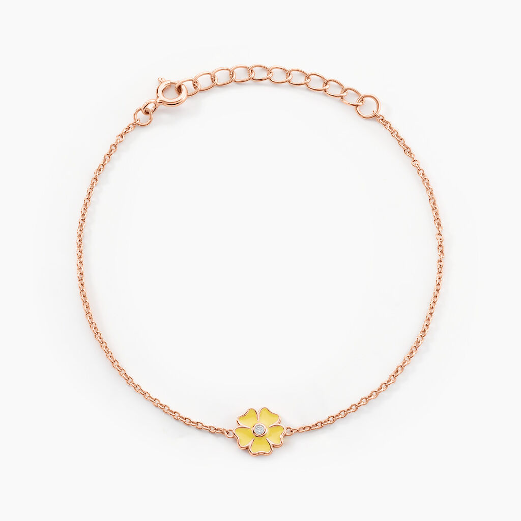 Bracelet Mimosa Argent Rose Oxyde De Zirconium - Bracelets Femme | Histoire d’Or