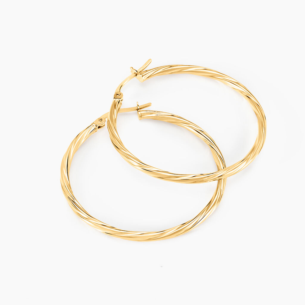 Créoles Youri Or Jaune - Boucles d'oreilles créoles Femme | Histoire d’Or