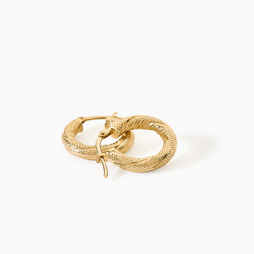 Cr&eacute;oles Clematis Argent Dor&eacute; A L'Or 750/1000 - Boucles d'oreilles cr&eacute;oles Femme | Histoire d&rsquo;Or