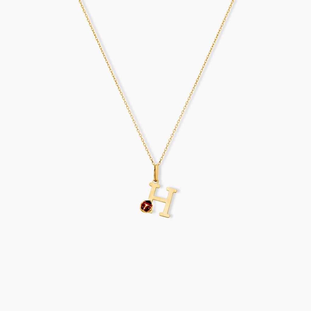 Pendentif Helidie Coccinelle Lettre Or Jaune - Pendentifs Enfant | Histoire d&rsquo;Or