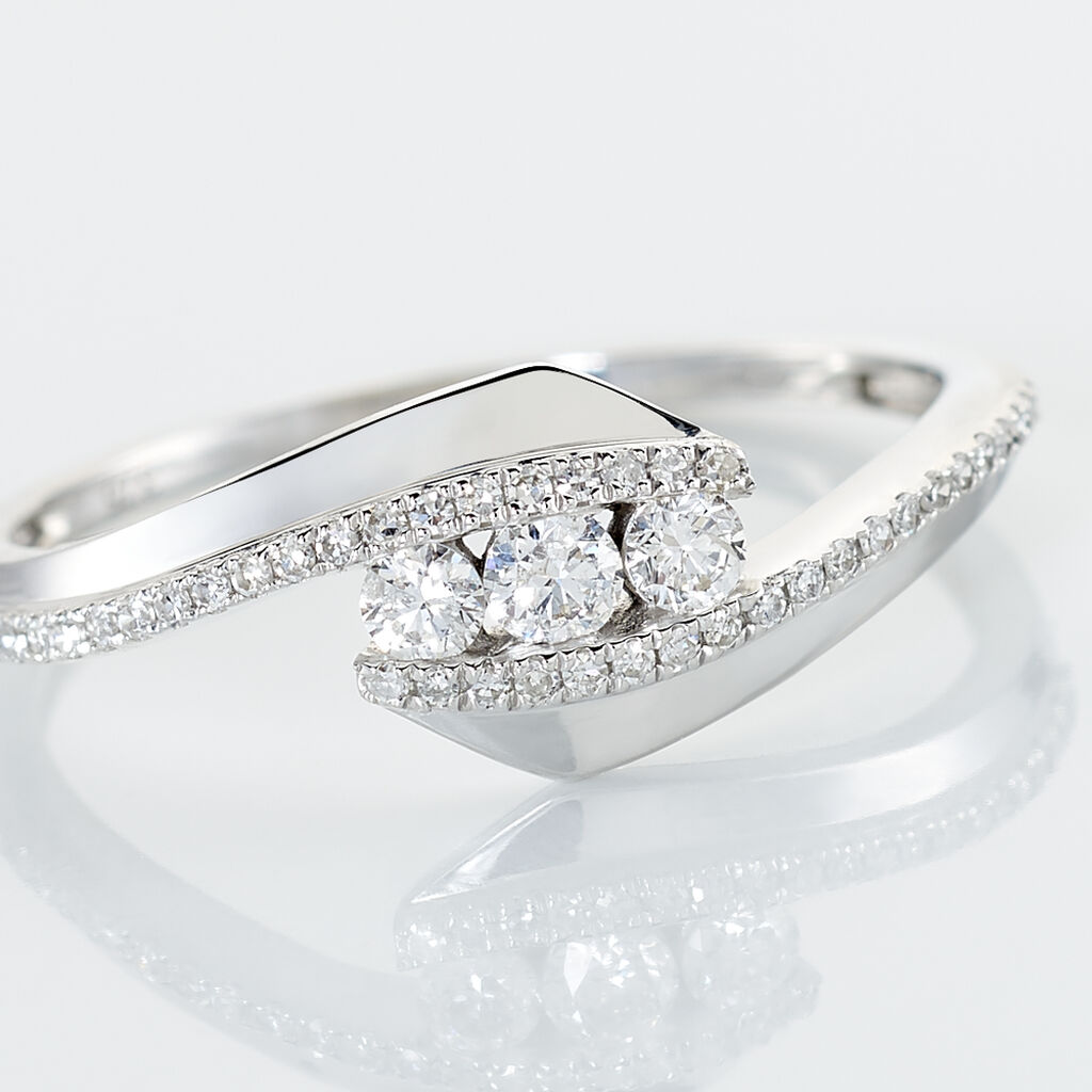 Bague Barbara Or Blanc Diamant - Bagues avec pierre Femme | Histoire d&rsquo;Or