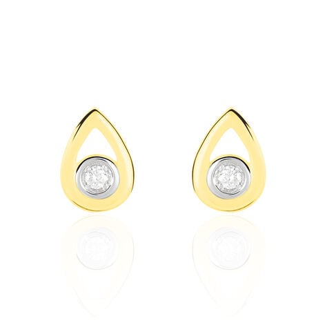 Boucles D'oreilles Puces Fidelia Or Jaune Diamant - Clous d'oreilles Femme | Histoire d’Or
