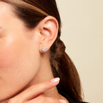 Boucles D'oreilles Puces Baroque Party Argent Blanc Oxyde De Zirconium - Boucles d'oreilles fantaisie Femme | Histoire d&rsquo;Or