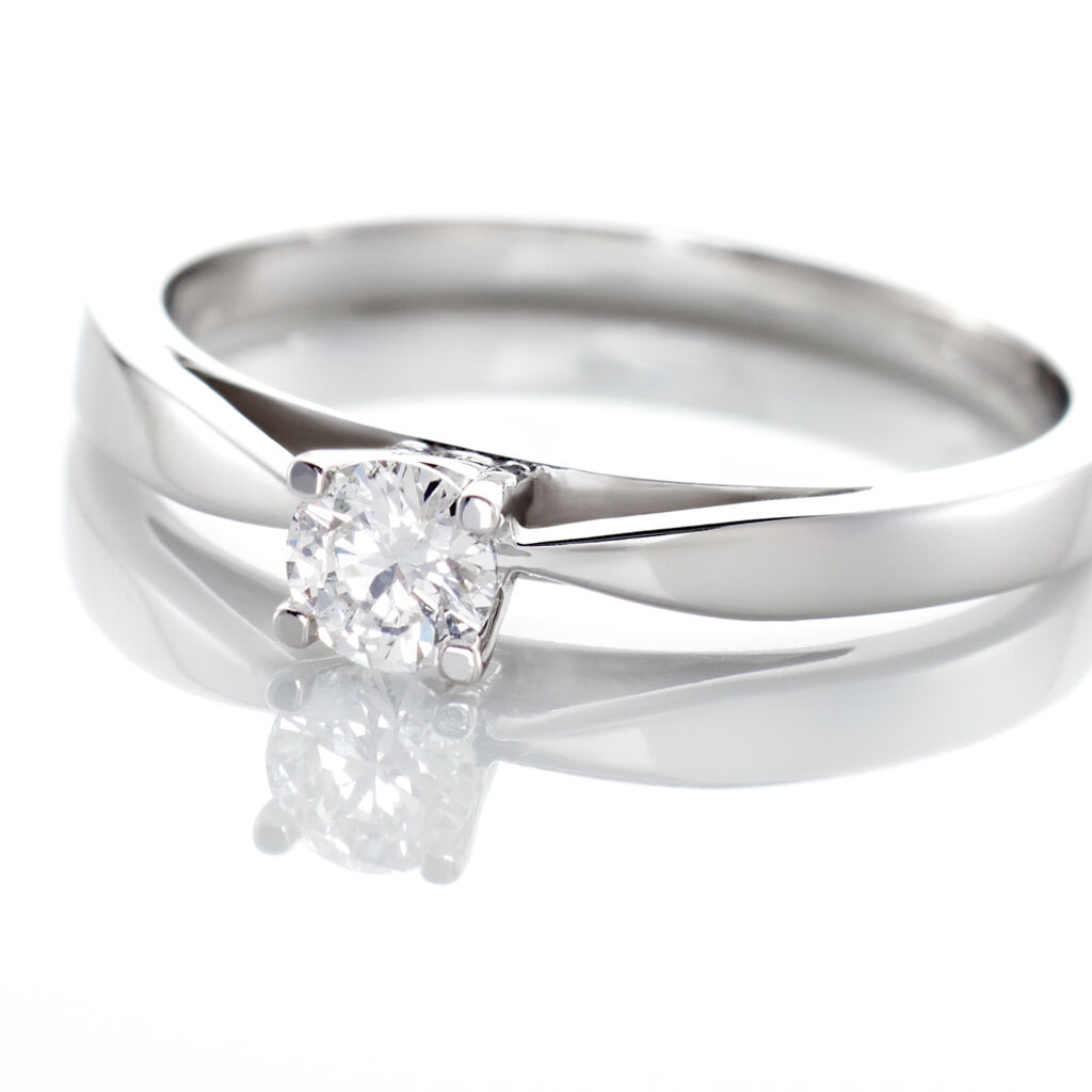 Bague Solitaire Celina Or Blanc Diamant - Bagues solitaires Femme | Histoire d’Or
