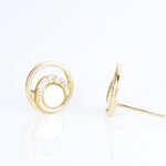 Boucles D'oreilles Puces Kamilka Or Jaune Nacre Et Oxydes - Clous d'oreilles Femme | Histoire d&rsquo;Or