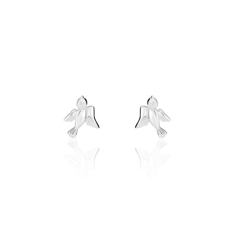 Boucles D'oreilles Puces Osie Argent Blanc - Boucles d'oreilles fantaisie Femme | Histoire d&rsquo;Or